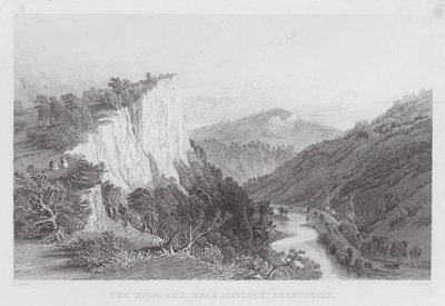 The High Tor, nära Matlock, Derbyshire (gravyr) av Thomas (after) Allom