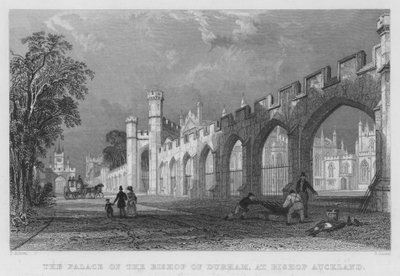 The Palace of the Bishop of Durham, at Bishop Auckland (gravyr) av Thomas (after) Allom