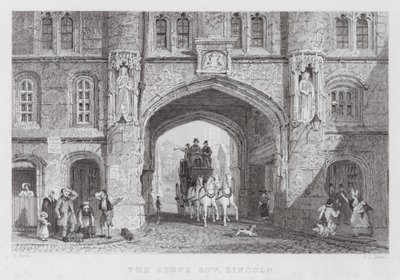 The Stone Bow, Lincoln (gravyr) av Thomas (after) Allom