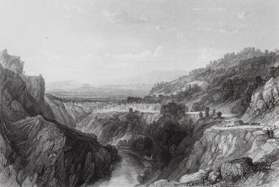 Thiers, Puy-de-Dome (gravyr) av Thomas (after) Allom