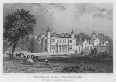 Underlay Hall, Westmorland, säte för Alexander Nowell (gravyr) av Thomas (after) Allom