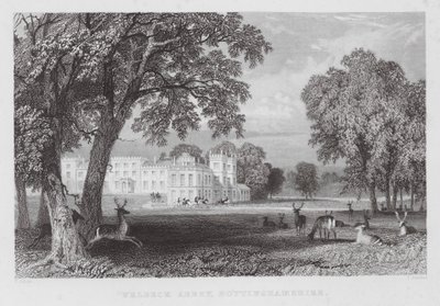 Welbeck Abbey, Nottinghamshire (gravyr) av Thomas (after) Allom