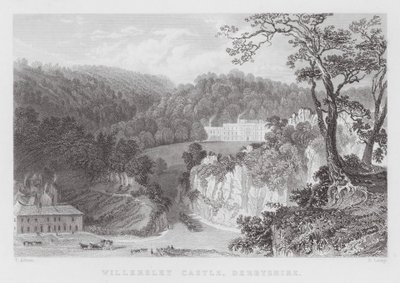 Willersley Castle, Derbyshire (gravyr) av Thomas (after) Allom
