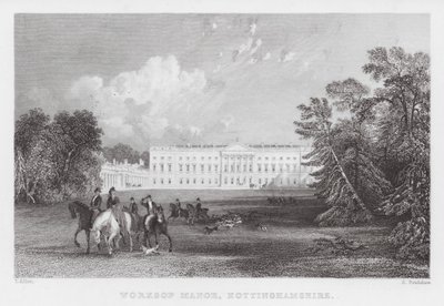 Worksop Manor, Nottinghamshire (gravyr) av Thomas (after) Allom