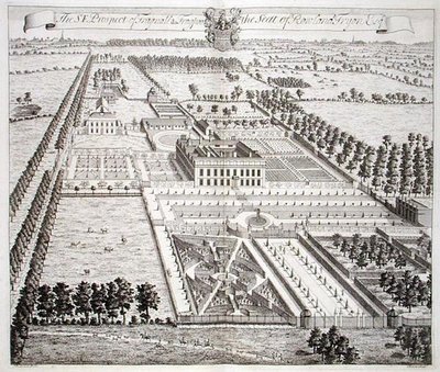 The South East Prospect of Frogpool, sätet för Rowland Fdyon, från "Thirty Six Different Views of Noblemen and Gentlemen
