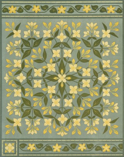 Motiv till en kudde från "The Art of Embroidery, A Treatise on the Practise of Decorative Needlework av Thomas (after) Crane