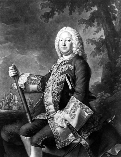 Amiral John Byng, graverad av Richard Houston, ca 1760 (mezzotint) av Thomas (after) Hudson