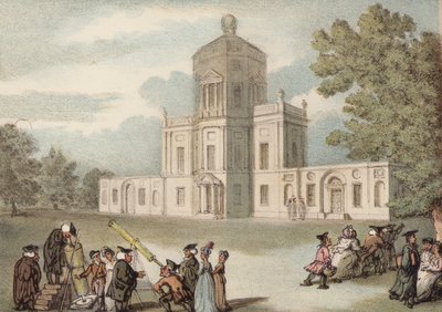 En södervy av observatoriet i Oxford (färg litho) av Thomas (after) Rowlandson