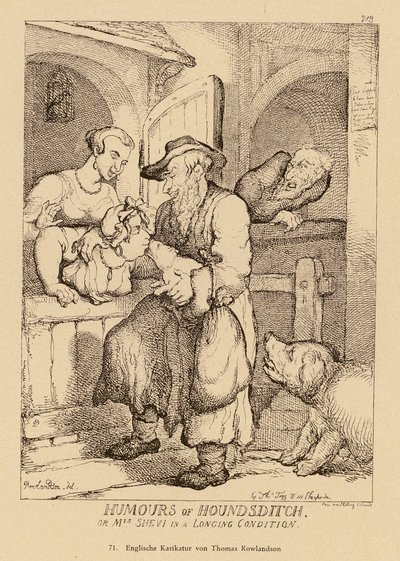 Humorn i Houndsditch av Thomas (after) Rowlandson