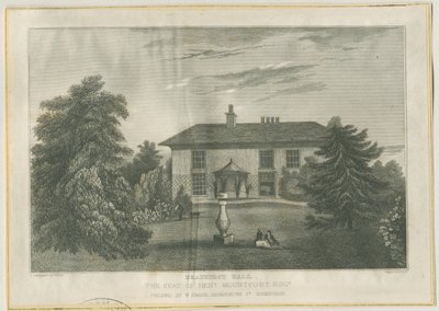 Checkley - Beauhurst Hall: gravyr, nd [c 1820-1830] (tryck) av Thomas (after) Underwood