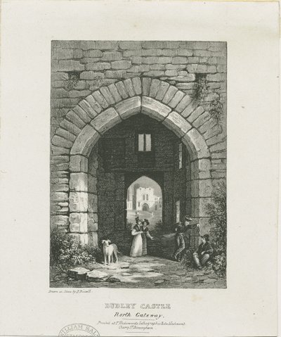 Dudley Castle - North Gateway: gravyr och [?1800-talet] (tryck) av Thomas (after) Underwood
