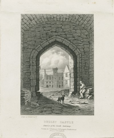 Dudley Castle - The Keep: gravyr och [?1800-talet] (tryck) av Thomas (after) Underwood