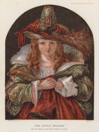 Le Chapeau de Brigand (färglitografi) av Thomas (after) Uwins
