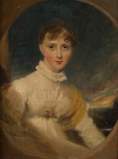 Porträtt av en flicka (olja på duk) av Thomas (circle of) Lawrence