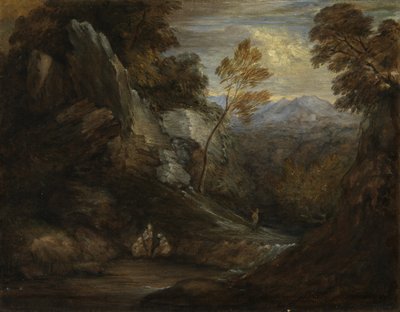 Imaginary Landscape, c1880-1920 (olja på papper på duk) av Thomas (follower of) Gainsborough