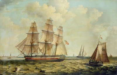 Den tremastade barken "Halcyon" från Hull av Thomas A. Binks