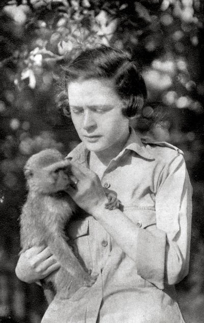 Stella Court Treatt och hennes apa Kima, Dodoma till Mongalla, Östafrika, 1925 1927 av Thomas A. Glover