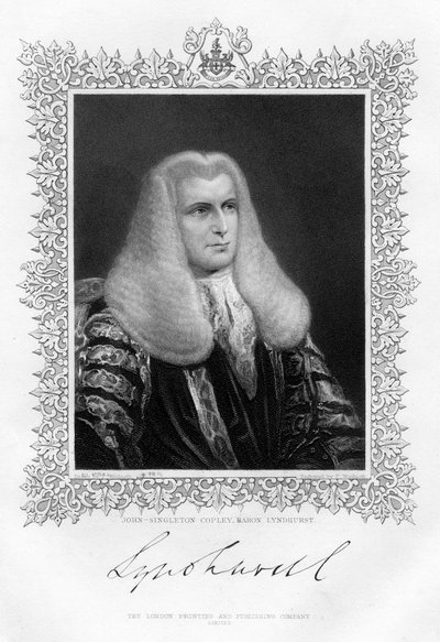 John Singleton Copley 1738-1815, brittisk lordkansler och politiker, 1800-talet. av Thomas A. Woolnoth