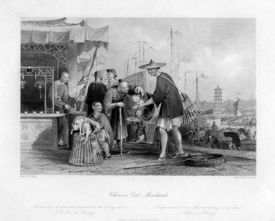 Kinesiska katthandlare, 1800-talet. av Thomas Abel Prior