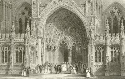 Ingång till Lincoln Cathedral av Thomas Allom