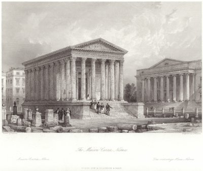 Maison Carree i Nimes av Thomas Allom