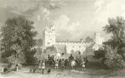 Naworth Castle, Cumberland av Thomas Allom