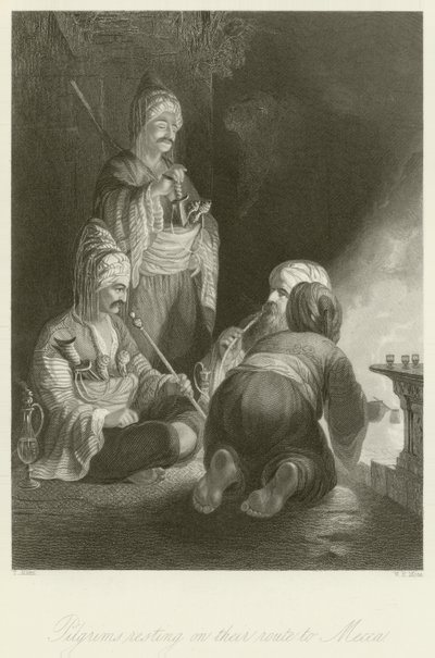 Pilgrimer som vilar på sin väg till Mecka av Thomas Allom