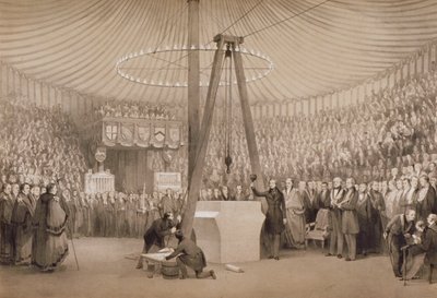 Prins Albert lägger den första stenen till den nya Royal Exchange, London, 17 januari 1842 av Thomas Allom