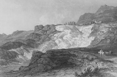 Ruinerna av Hierapolis, nu kallad Pambouk Kaleh, på väg från Laodicea av Thomas Allom