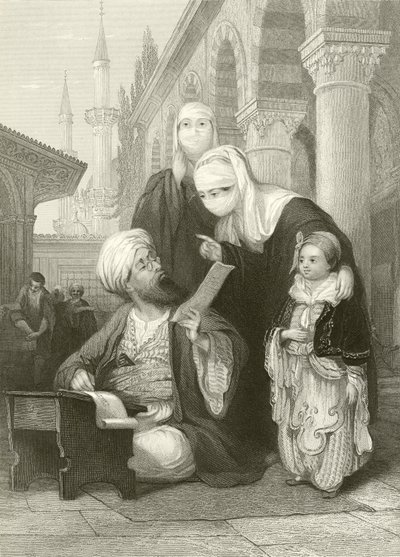 Den turkiska brevskrivaren av Thomas Allom