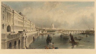 "Vy över London, England, från marinbyggnaden Somerset House, med Saint Paul