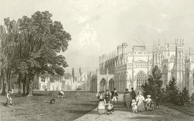 Västra fronten av Eaton Hall, Cheshire av Thomas Allom