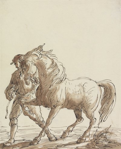 Man som leder en häst av Thomas Barker