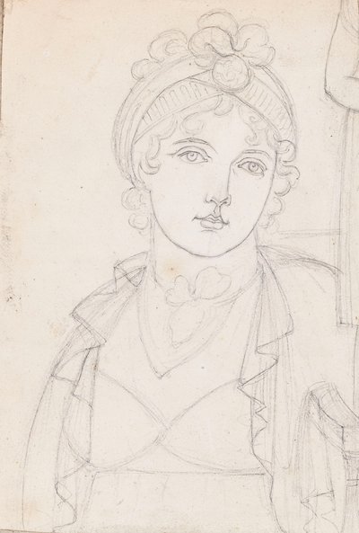 Ett huvud-och-skuldror-porträtt av Emma Hamilton av Thomas Baxter