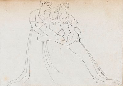 Nelsons systerdöttrar - Miss Bolton och Charlotte Nelson, sedermera Lady Hood av Thomas Baxter