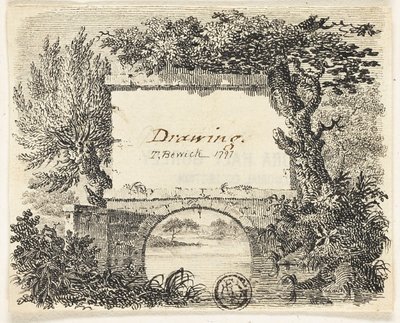 Vinjett med broträd av Thomas Bewick