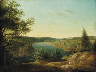 Utsikt över Kedjebron och Falls of the Schuylkill, Five Miles from Philadelphia av Thomas Birch