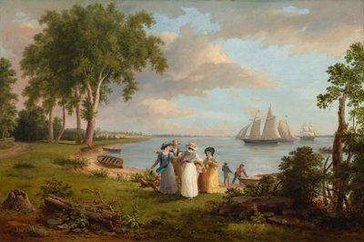 Utsikt över Delaware nära Philadelphia av Thomas Birch