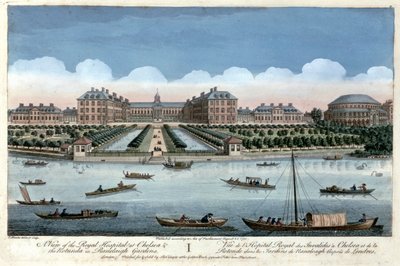 En utsikt över Royal Hospital i Chelsea och Rotundan i Ranelagh Gardens, London, 1751 av Thomas Bowles