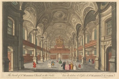 Insidan av St. Martins kyrka på fälten av Thomas Bowles