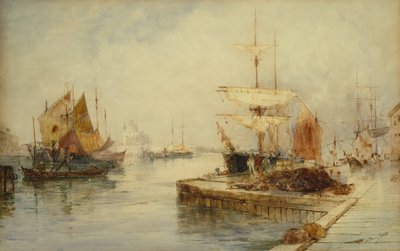 Ingången till Giudecca Venedig, ca 1870 (penna och akvarell) av Thomas Bush Hardy