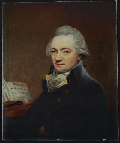 Johann Peter Salomon Joseph Haydns förläggare i London ... (olja på duk) av Thomas Bush Hardy