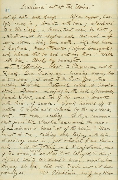 Thomas Butler Gunn Diaries- Volume 15, page 104, January 25, 1861 av Thomas Butler Gunn