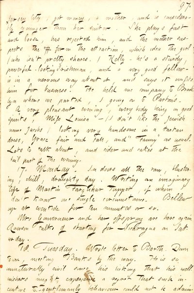 Thomas Butler Gunn Diaries- Volume 8, page 104, November 16-18, 1856 av Thomas Butler Gunn