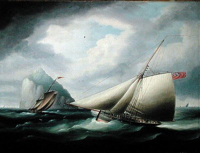 Bass Rock (olja på duk) av Thomas Buttersworth