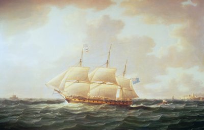 H.M.S. Minerva av Thomas Buttersworth