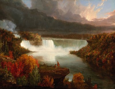 Utsikt över Niagarafallen på långt håll av Thomas Cole