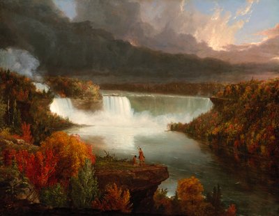 Avlägsen utsikt över Niagarafallen, 1830. av Thomas Cole