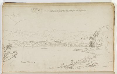 The Head of Windermere, Lake District, England, 1829 (penna och bläck över penna på papper) av Thomas Cole