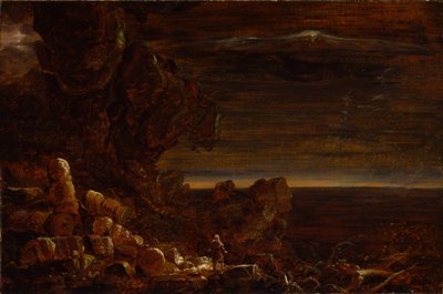 Världens pilgrim vid slutet av sin resa (studie till serien Korset och världen) av Thomas Cole
